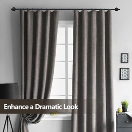 BsBsBest Curtain Rods for Windows 28 to 90 inch, 1 inch Wrap Around Window Industrial Double Curtain Rod, Black Adjustable Outdoor Curtain Rods Set, Blackout Rustic Farmhouse Curtain Rod
