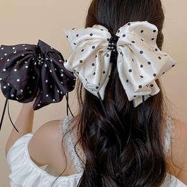 Hair Clip, Ribbon, Large Hair Clip, Stylish, Firmly Curled, Hair Accessory, Hair Clip, Barrette, Adult, Cute, Popular, Korean Style, Ribbon, Hair Ornament, Lightweight, Strong, Simple, Everyday Use,