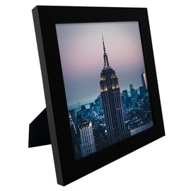Frame Amo 8x8 Black Modern Picture Frame, 1 inch Border, Acrylic Front, for Wall or Table