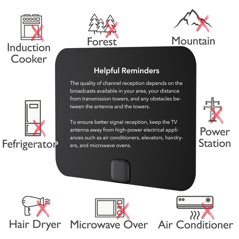 Five Star Ultra Thin Amplified Indoor HDTV Antenna – High-Performance