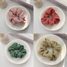 FEIFEI’S BOW 7PCS Colour Pearl Hair Scrunchies For Girls Women Elastic Hair Tie Bands Ponytail Holder Bobbles Hair Accessories Thick Thin Hair (Set 01)