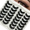 VOCOAK Mink Lashes D Curl False Lashes Strip Volume Fluffy