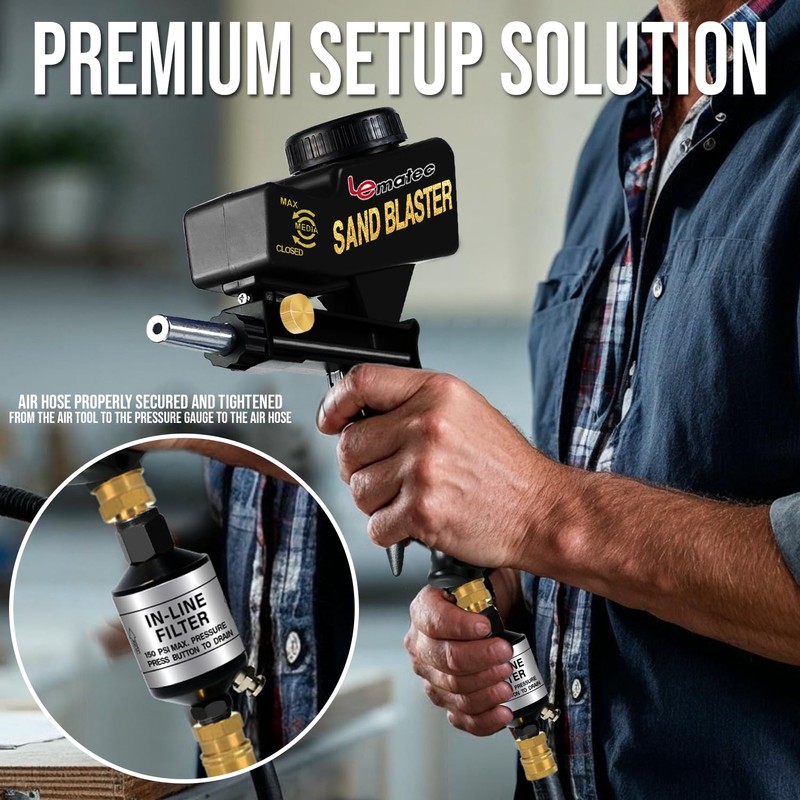 LE LEMATEC Portable Sand Blaster Gun for Small Projects -