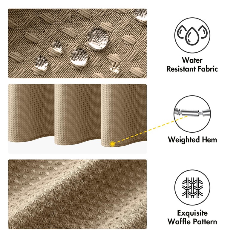 MIULEE Extra Long Waffle Weave Shower Bath Curtain 84 Inch