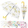 MRTLLOA Kids Rainbow Clear Bubble Umbrella, Toddler Grip Curved Handle