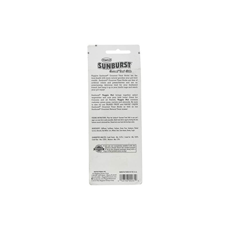 Higgins Group Higgins Veggie Nut Stix Parrot 1.8 Oz Treat,