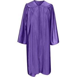 Unisex Shiny Graduation Gown Robe for High School and Bachel or Choir Robe for Confirmation BaptismSize: 42", Color: Purple