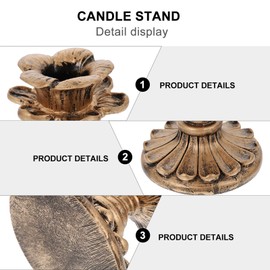 TOPPERFUN Vintage Candle Holder, 2.99x2.99x2.99in Resin Candle Holder European Style Candle Holder Home Decoration Ornaments for Weddings, Catering, Parties