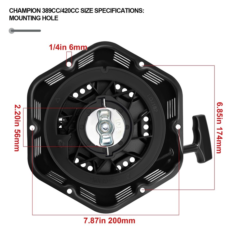 Original Pull Start Assembly for Champion 389cc 420cc 439cc 459cc