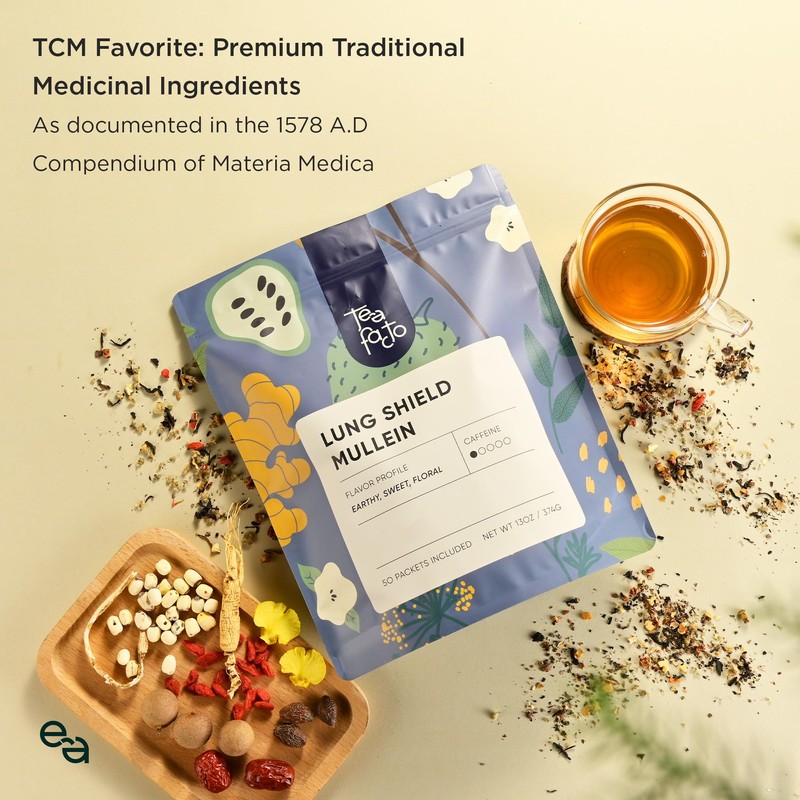 Tea Facto Lung Shield* Mullein Tea Bags - Whole Leaves