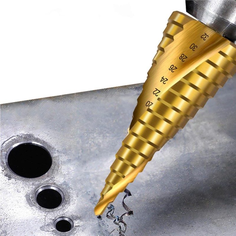 Spiral groove step drill, HSS cone drill for stainless steel,