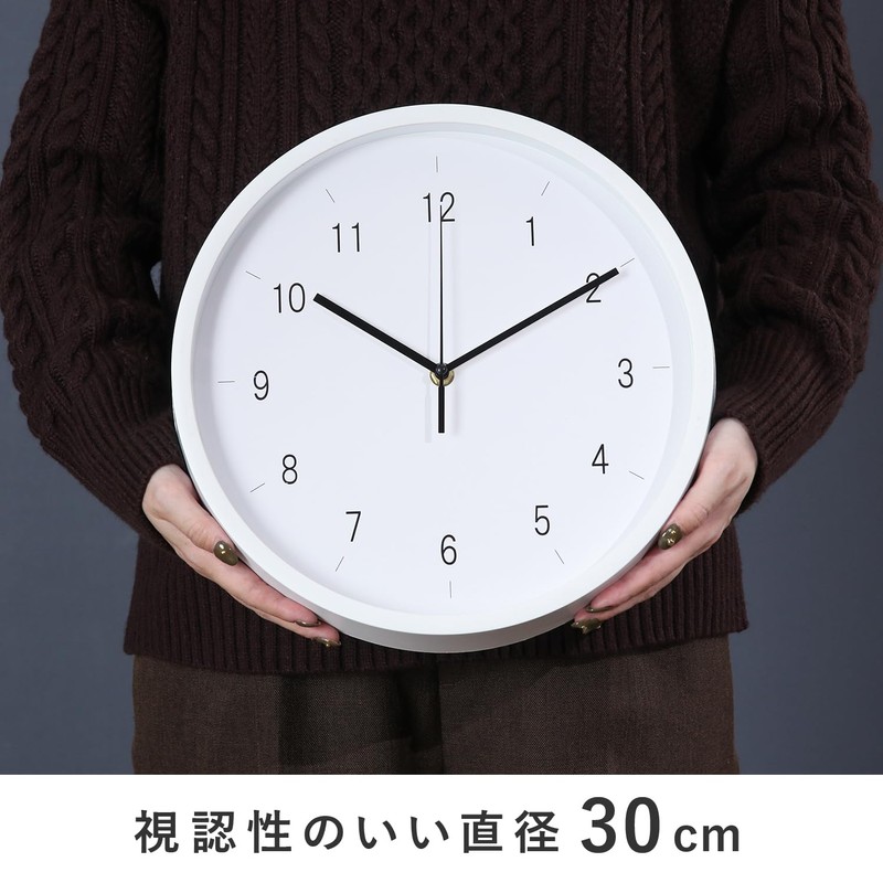 Fuji Boeki Enkel Wall Clock, Diameter 11.8 inches (30 cm),