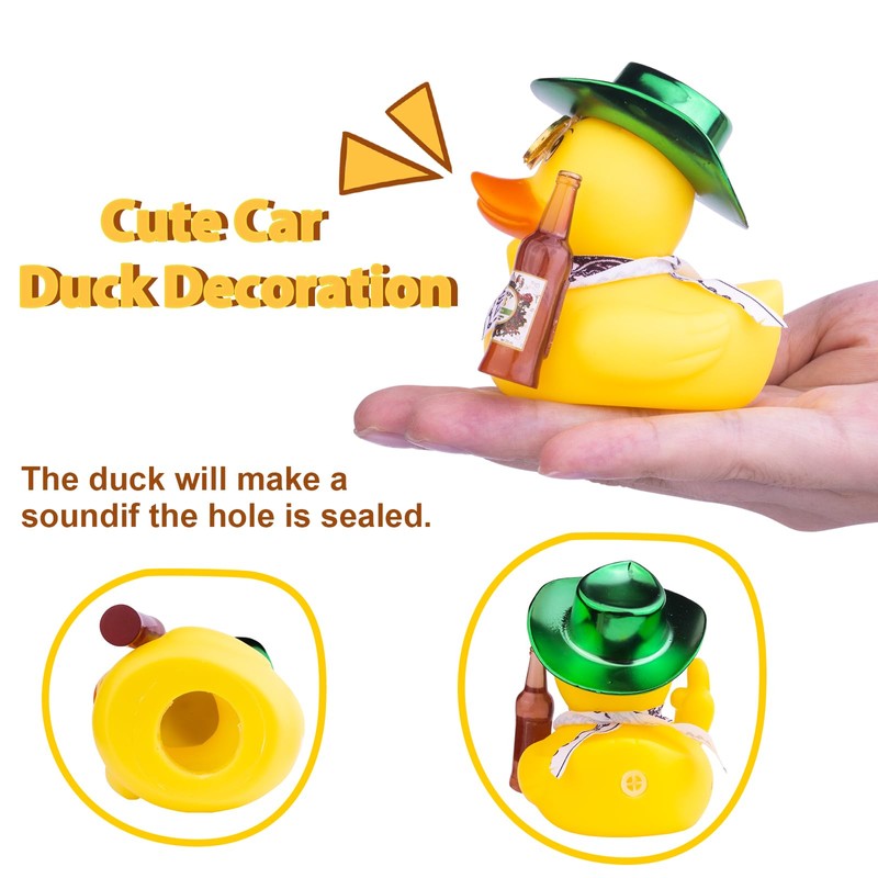 CoFuBcad Finger Rubber Duck Car Dashboard Decorations Duck Car Ornaments