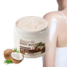 Coconut Body Butter 200g – Intense Moisturizer for Dry Skin, Enriched with Coconut Oil. Deeply Nourishes, Soothes, and Hydrates for Silky Smooth Skin. Daily Skin Care Routine