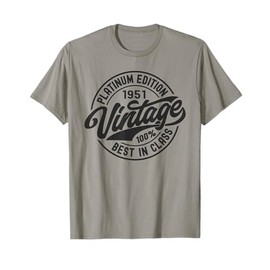 Born in 1951 Platinum Edition Simple Vintage Birthday Gifts T-Shirt