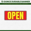 Open Banner 48x20 Inches Durable Material Easy Installation Bright Red