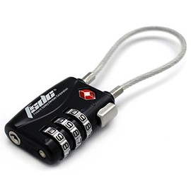 Fsdc Resettable 3-Dial Combination Lock W/Steel Cable, TSA Accepted, Single Pk.