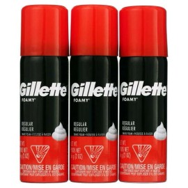 Gillette Foamy Regular Shaving Cream, Regular, 2 oz (3 Pack) (Bundle)