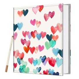 Fintie Photo Album Self Adhesive for 3x5 4x6 5x7 6x8 8x10 Pictures, 60 Sticky Pages DIY Photo Album with A Metallic Pen, Scrapbook Book for Family Wedding Anniversary Pictures, Raining Hearts