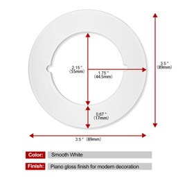 MOSECYOU Door Knob Plates Round Version, Smooth White, Door Reinforcement Plate, Scar Plates for Door Knob/Deadbolt, Door Handle Cover Filler Fixing Repair Backplate (2 Pcs, White)