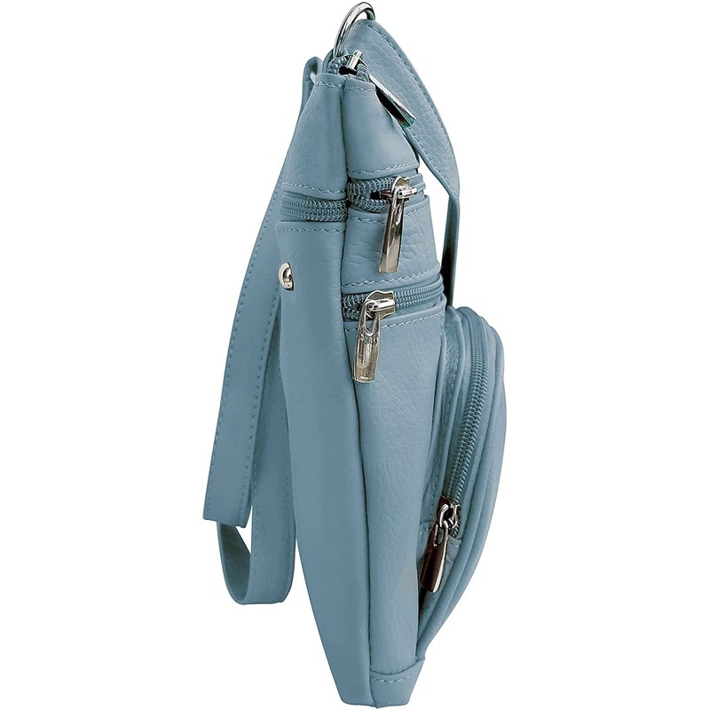 Roma Leathers Auténtico bolso cruzado XL, multibolsillo, correa ajustable, XL,