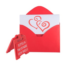 GroveEss I Love You Sign,Romantic Mini Sign Valentines Day Gifts for Girlfriend Boyfriend,Love Themed Sign Decoration Desktop Cute Birthday Wedding Aniversary Gift for Her Him Wife Mum(Red)