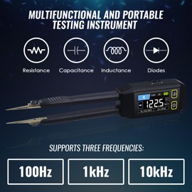 10kHz LCR Meter Tweezer, ESR Meter, Mini SMD Multimeter, Capacitance Inductance Continuity Diode Tester, Measurement Electronic Component Multimeter, Rechargeable Component Diode Tester-LCR-ST1