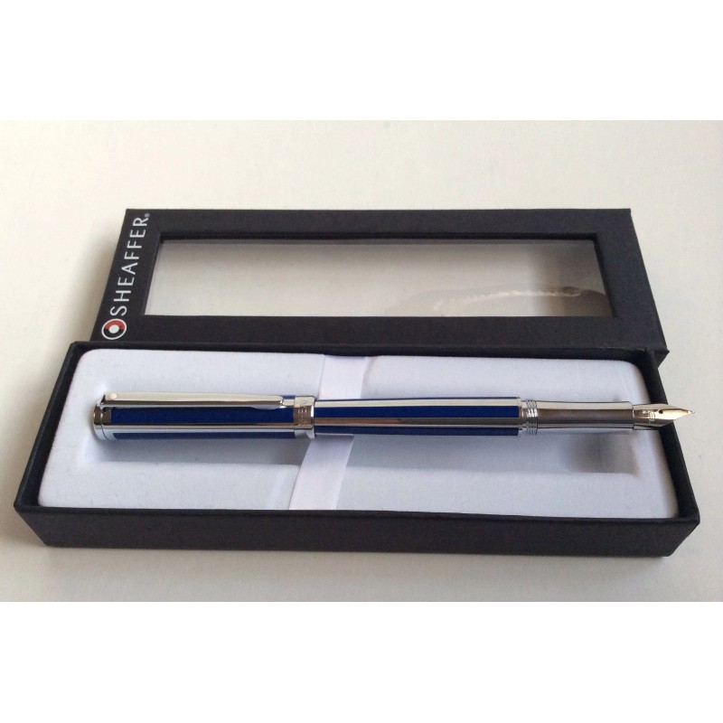 Sheaffer Intensity Ultramarine Striped FINE Point Fountain Pen 9230-0