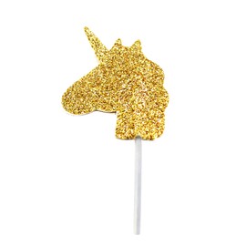 Gold Glitter Unicorn Cupcake Toppers