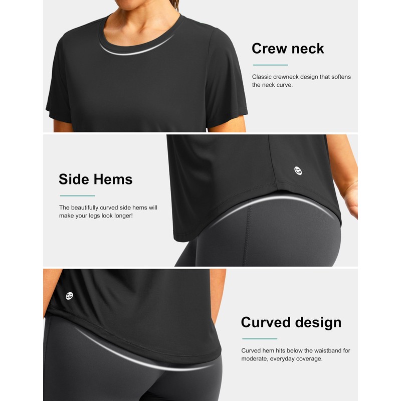 Women's Short Sleeve Workout Shirts Breathable UPF 50+ Sun Protection