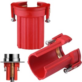 2PCS Kitchen Faucet Fixing Nut Plastic Faucet Lock Nut for Threaded Pipe Faucet Fasteners for Kitchen and Bathroom (Red)