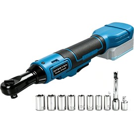 Cordless Ratchet Wrench 3/8 Compatible with Makita 18V Battery: 75FT-LBS 500RPM Brushless Powered Ratchet, with 1/4 Adapter, 8 Sockets and 3" Bar, Electric Socket Wrench for Auto Repair