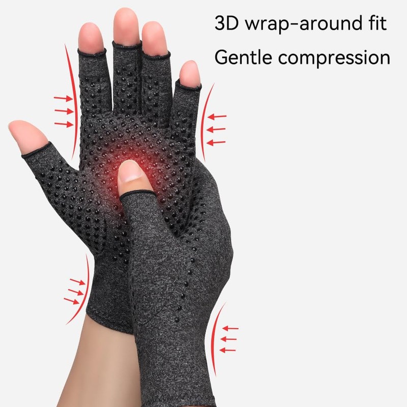 Worzwin Bamboo Compression Gloves - Bamboo Arthritis Gloves for Men