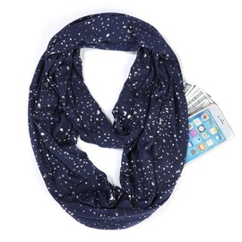 Ulalaza Infinity Scarf with Hidden Zipper Pocket Lightweight Travel Wrap for Women Girls