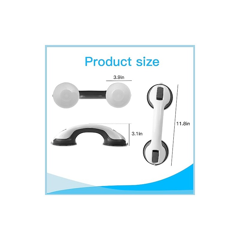 12 inch Suction Bathroom Grab Rails, Happybase 2pcs Hand Rail