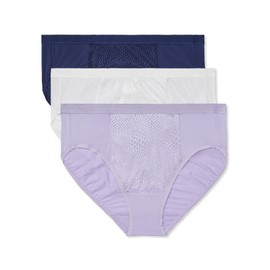 Warner's womens Blissful Benefits Tummy Smoothing Hi-cut Panty Underwear, Lavender Macaron White Navy Ink, XX-Large US