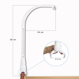 Srvauyea Mobile Holder Baby Bed Bell Holder, Removable Cot Mobile Frame, Adjustable Baby Bed Holder, Baby Cradle Mobile Holder for Hanging Wind Chimes Toy