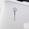 Transparent Decal Stickers of Trident Silhouette (Metallic Silver) Premium Waterproof