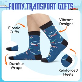 Zmart Airplane Gifts For Men - Funny Airplane Socks, Gifts for Aviation Lovers, Pilot Plane Sock