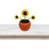 2Pcs Solar Dancing Flower Car Decoration, Apple Blossom Sunflower with