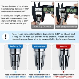 G-Promise Metal Shower Head Holder for Hand Held, Adjustable Bracket, Universal Shower Arm Mount, Chrome Finish