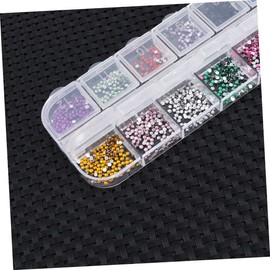 IWOWHERO Nail Rhinestones Set 1.5mm Mixed Size Glitter Decorations with Container for Nail Art Designs Suitable for DIY Crafts