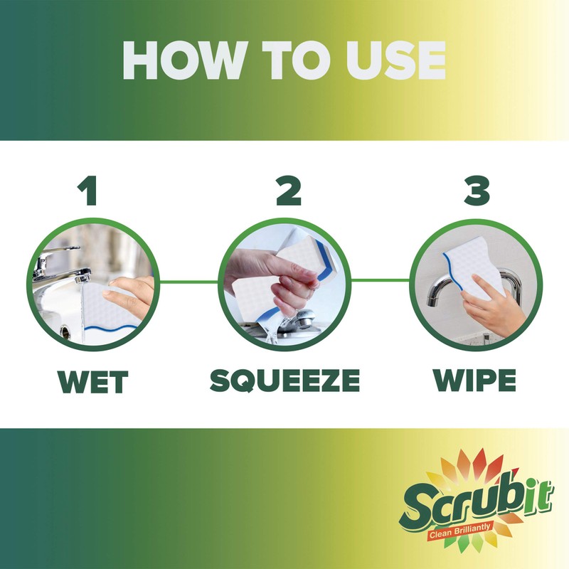 (25 Pack) Extra Durable Eraser Sponge by SCRUBIT - Kitchen,