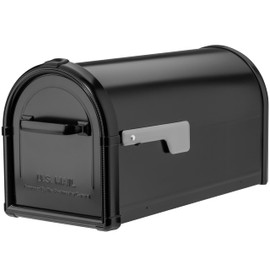 Architectural Mailboxes Hillsborough™ Heavy Duty Decorative Steel Metal Post Mounted Mail Box for Outside, Black, Large Curbside Mailbox with Magnetic Latch