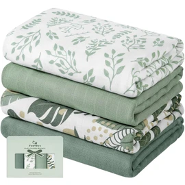 Yoofoss Muslin Swaddle Blankets, Organic Baby Blankets, 47 x 47 Inches Receiving Blanket for Baby Boys and Girls, Baby Essentials for Newborns Soft Breathable