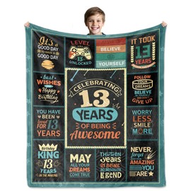 LekinGift 13 Year Old boy Birthday Gifts, Coolest Gifts for 13 Year Old boy, 13th Birthday Gift for Boys Blanket 60"X50", 13th Bday Gift Ideas Decorations, Present for Teenage Boys who is Thirteen