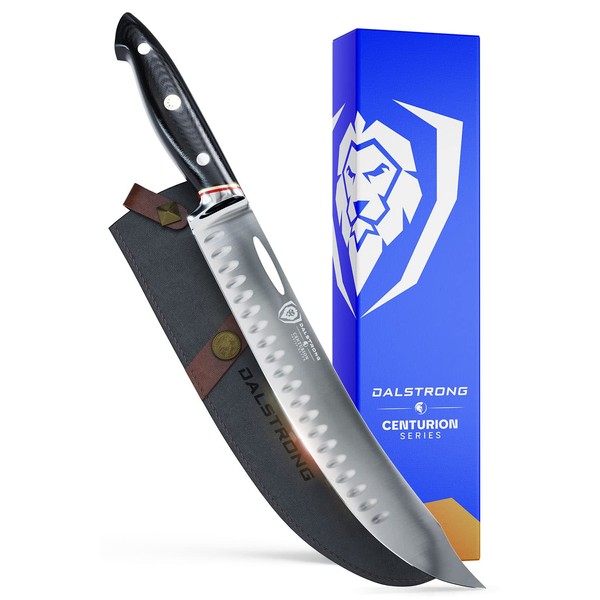DALSTRONG Butcher & Breaking Knife - 10" - Cimitar Meat Slicer - Centurion Series - Swedish 14C28N High - Carbon Stainless Steel - G10 Handle - w/Sheath