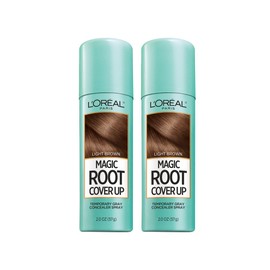 LOral Paris LOral Paris Hair Color Root Cover Up Temporary Gray Concealer Spray Light Brown (Pack of 2) (Packaging May Vary)