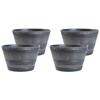 Gardenised 4-Piece Round Half Barrel Flower Pots Rustic Farmhouse Style
