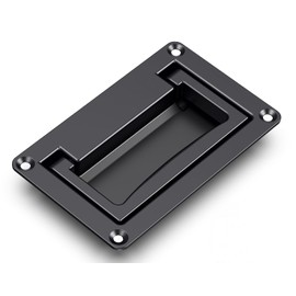 INDUSCHOICE Recessed Drawer Handle Made of Zinc Alloy Zinc Alloy Handle for Drawers Recessed Handles Container Handle Flush Lifting Doors Handles, Black